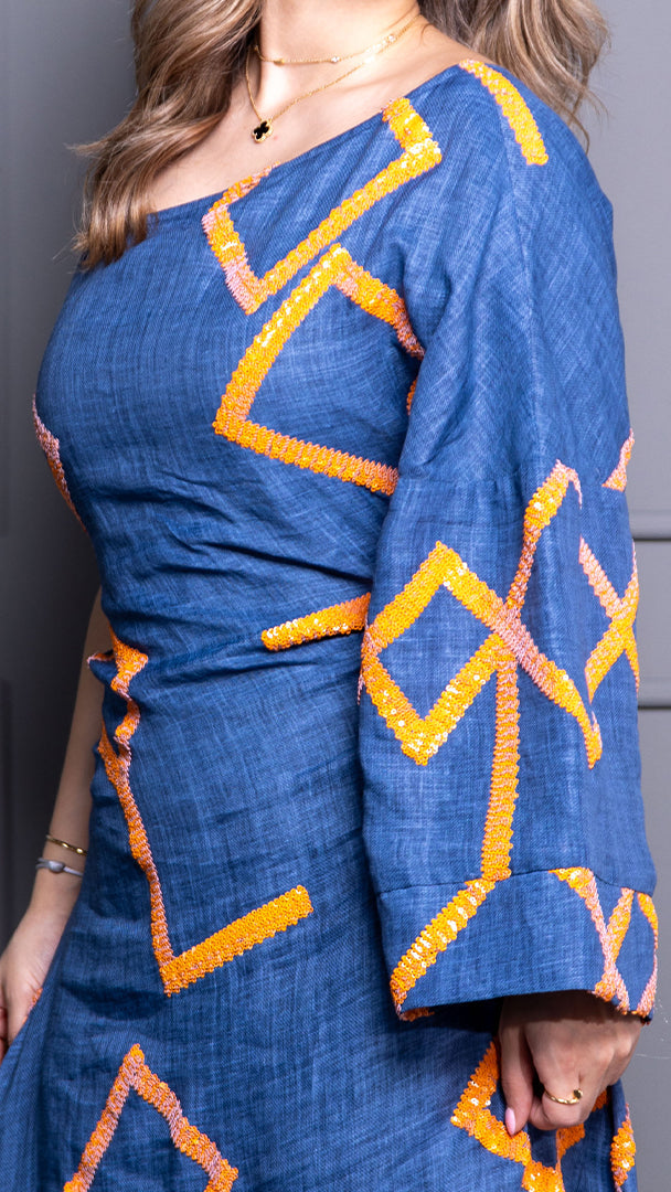 Azure Flame Kaftan