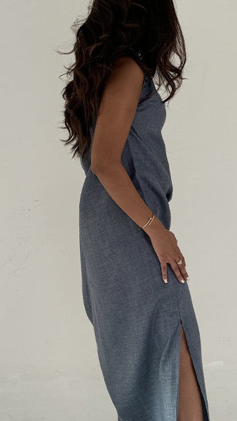 The Slate Draw Linen Dress