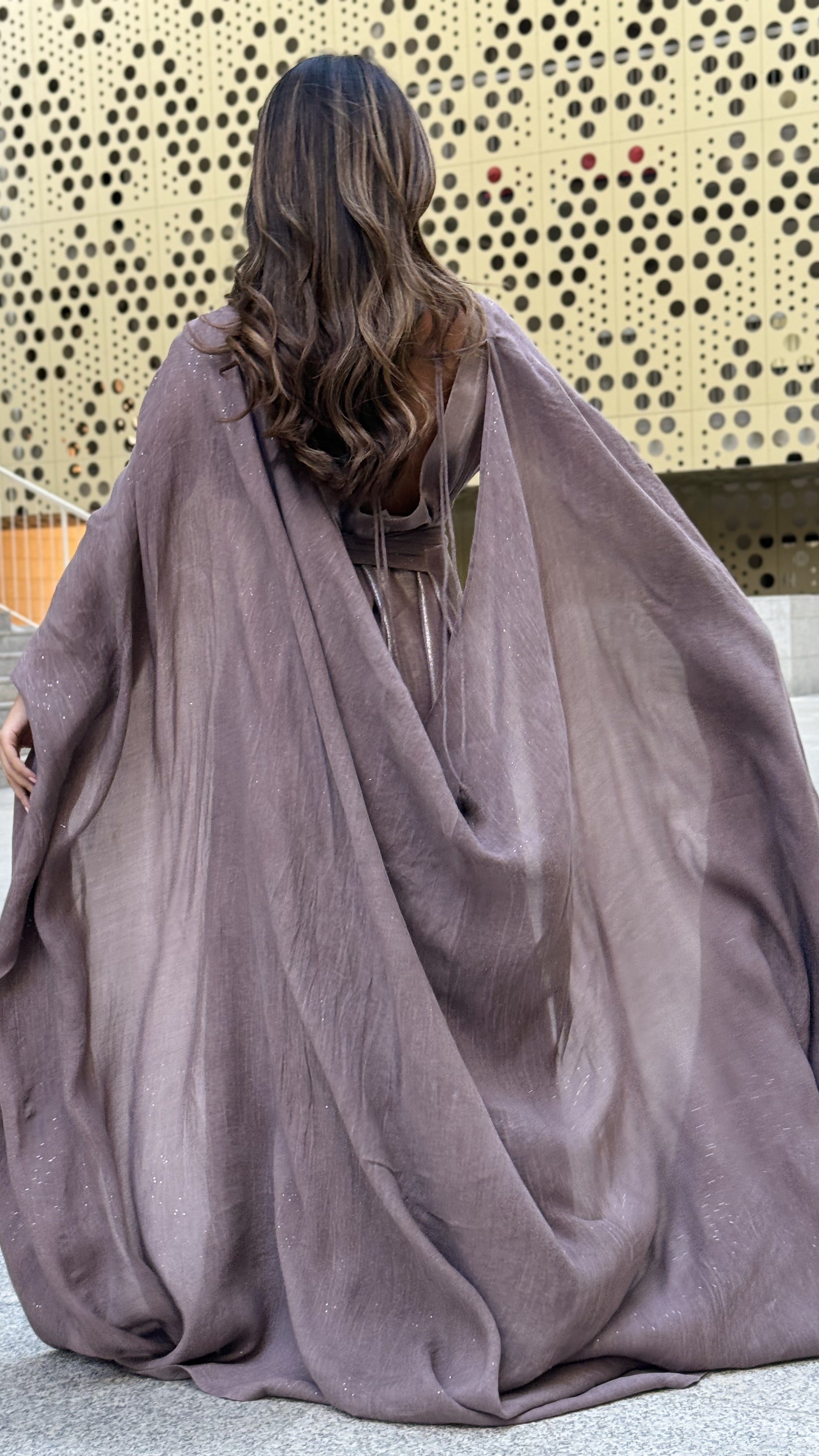 Mauve Drape Kaftan Set