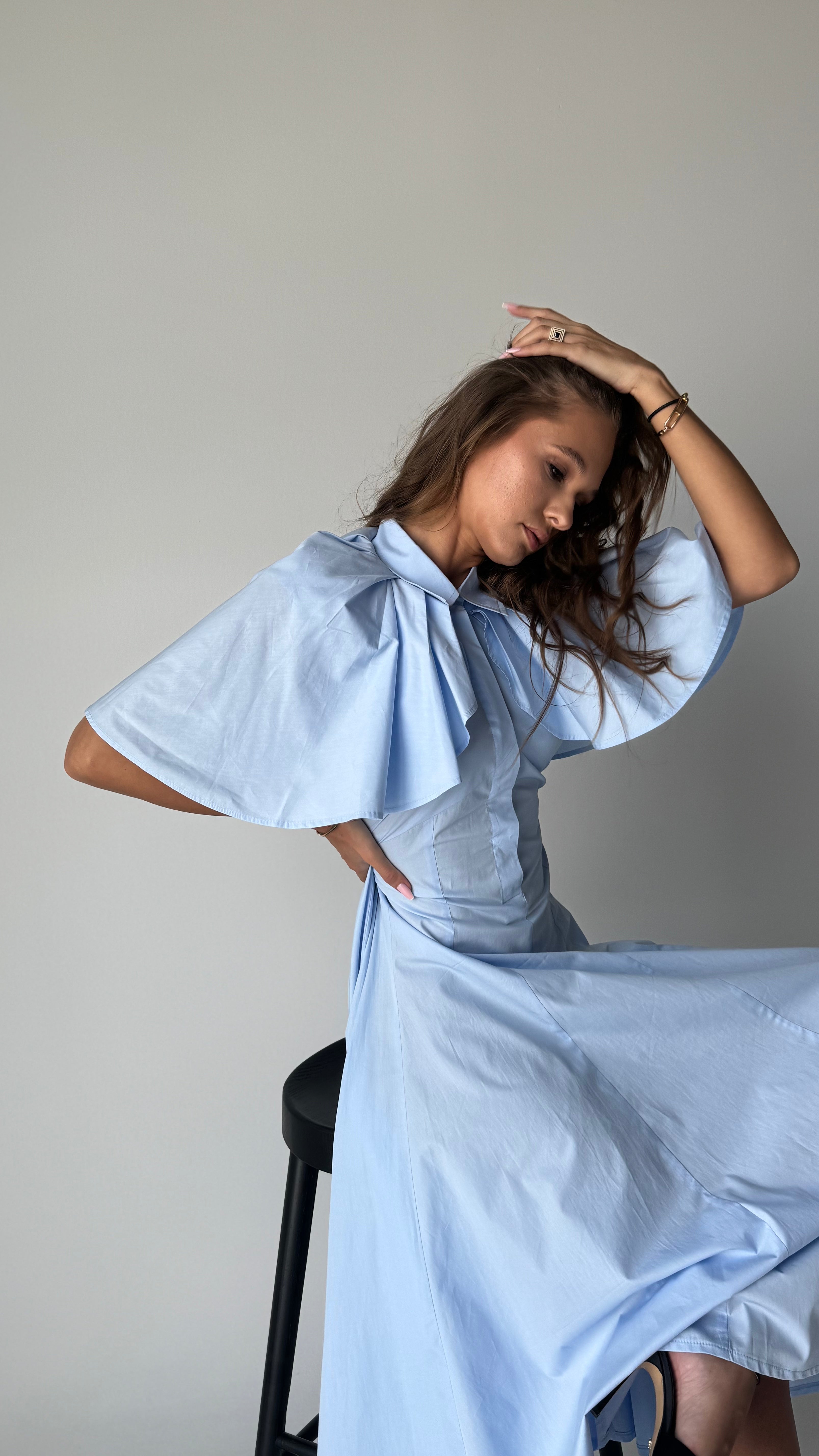 Wing - Shoulder Midi Dress