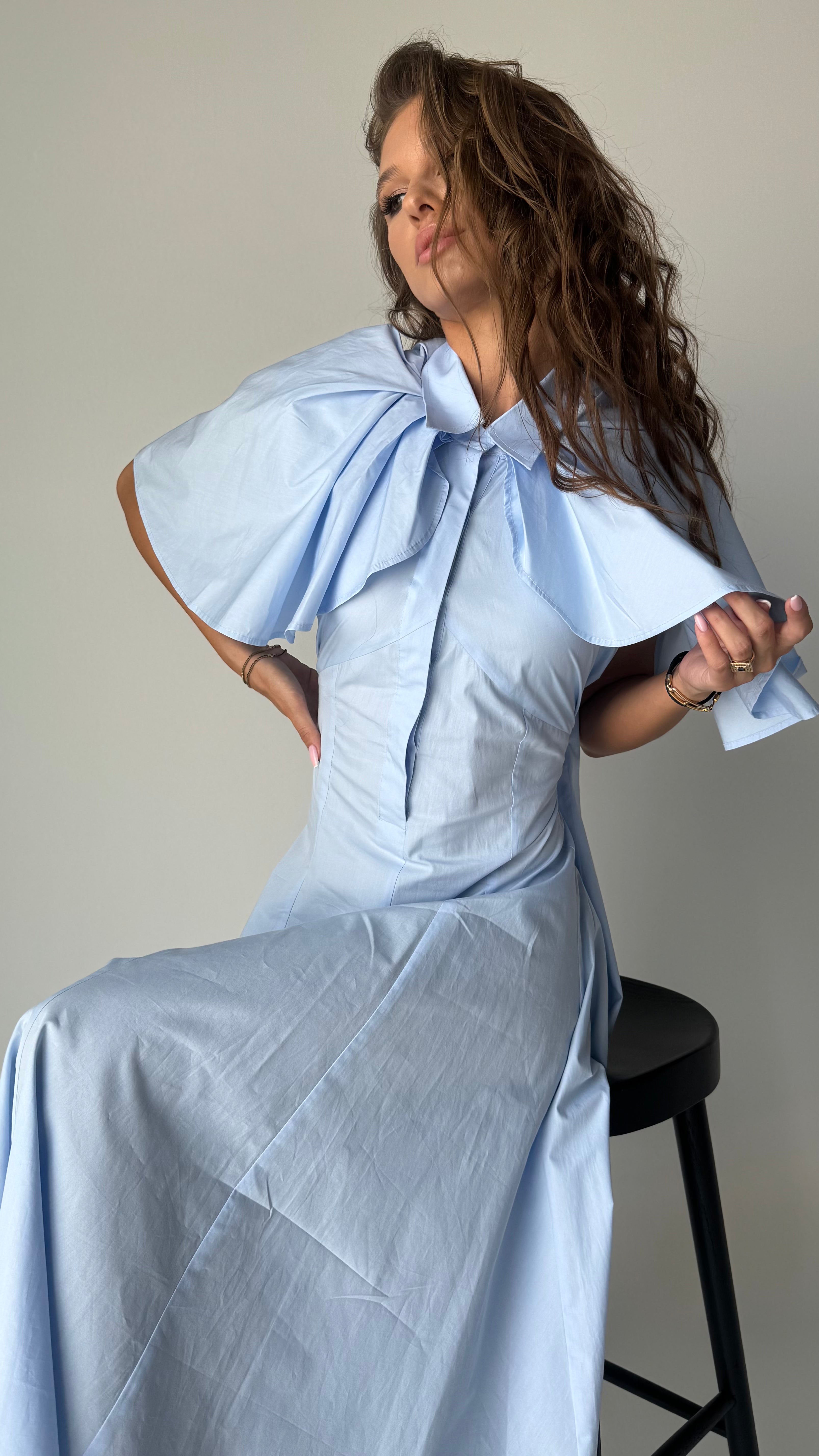 Wing - Shoulder Midi Dress