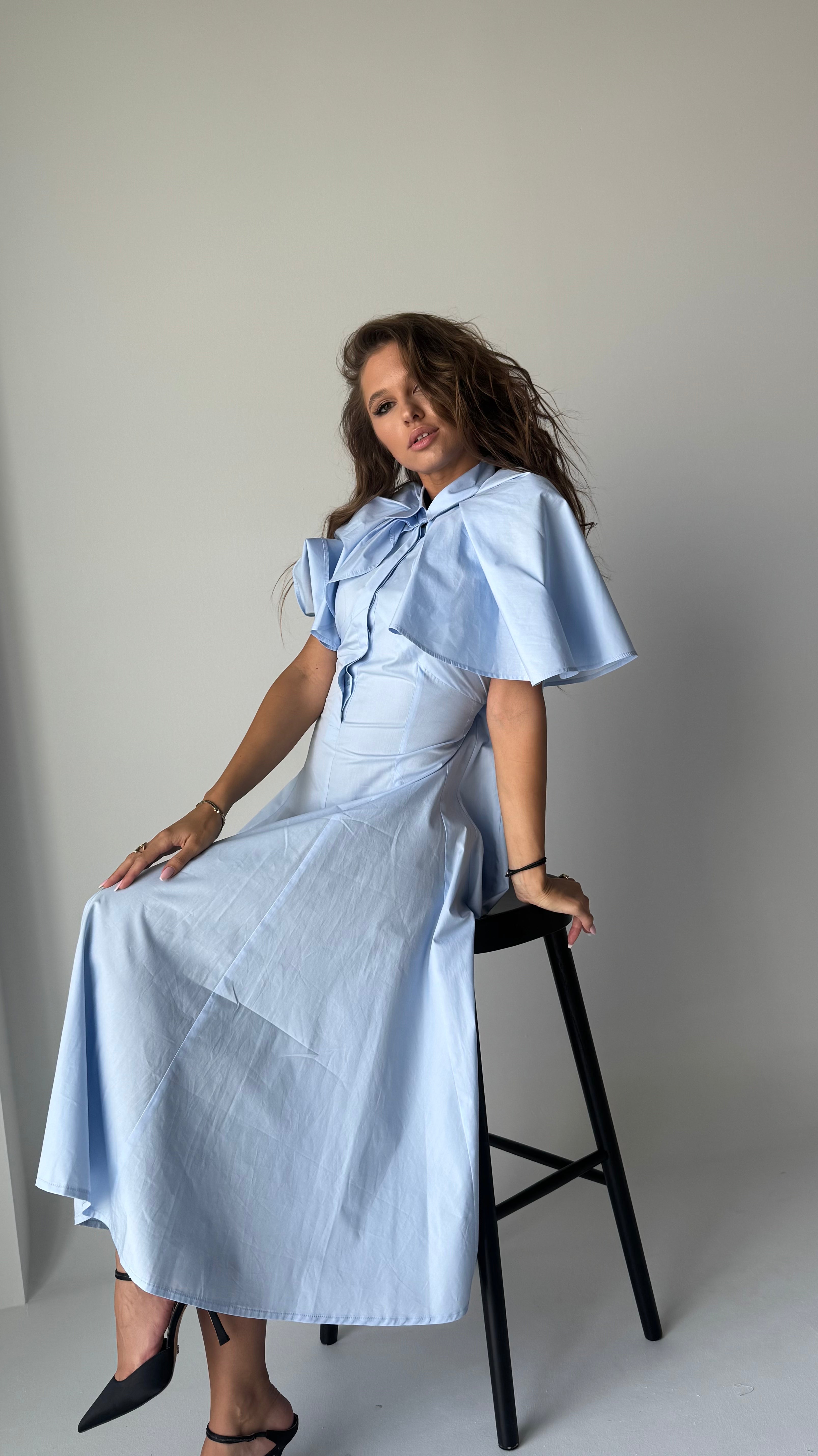 Wing - Shoulder Midi Dress