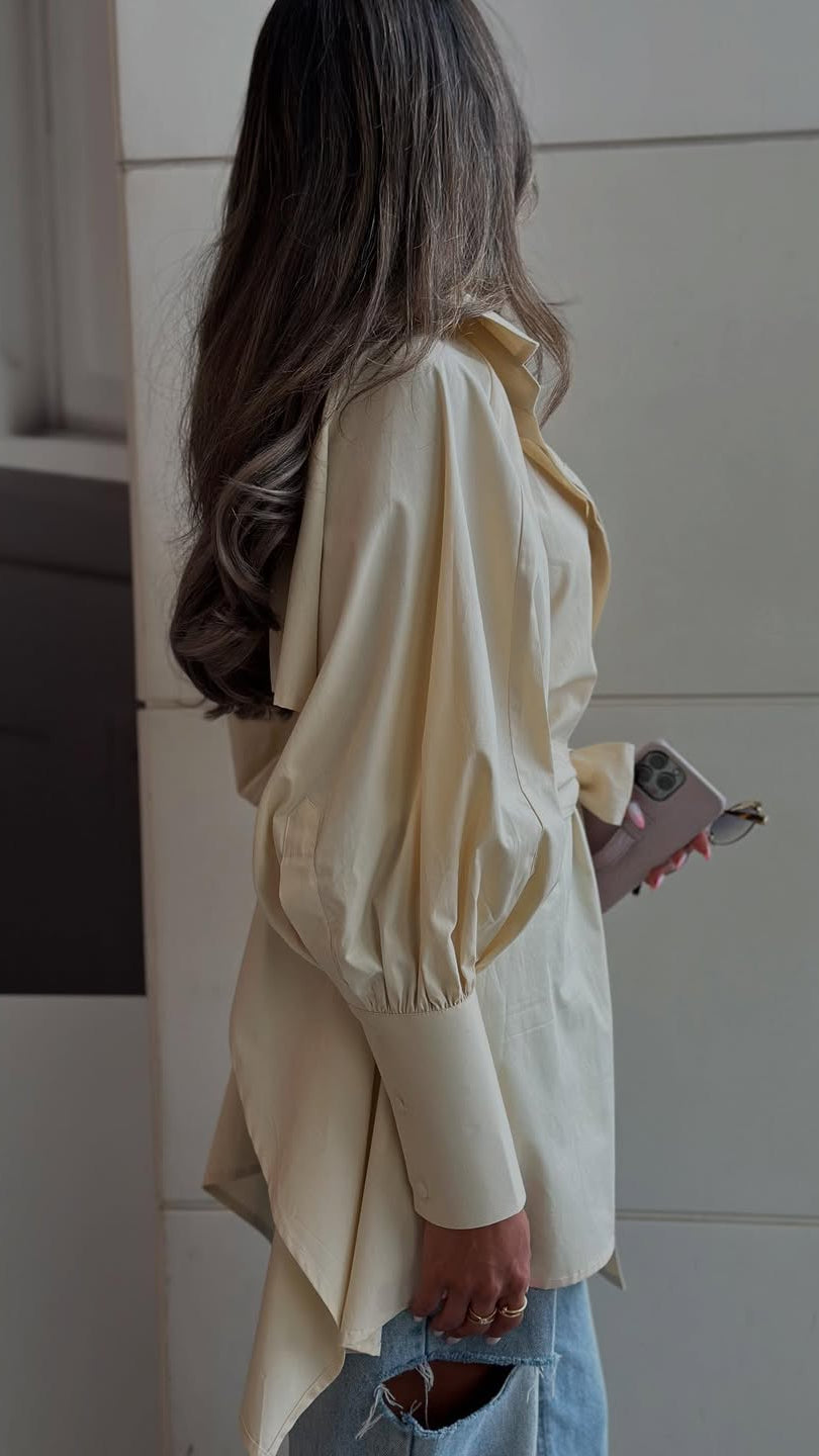 Sculpted Grace Belted Blouse