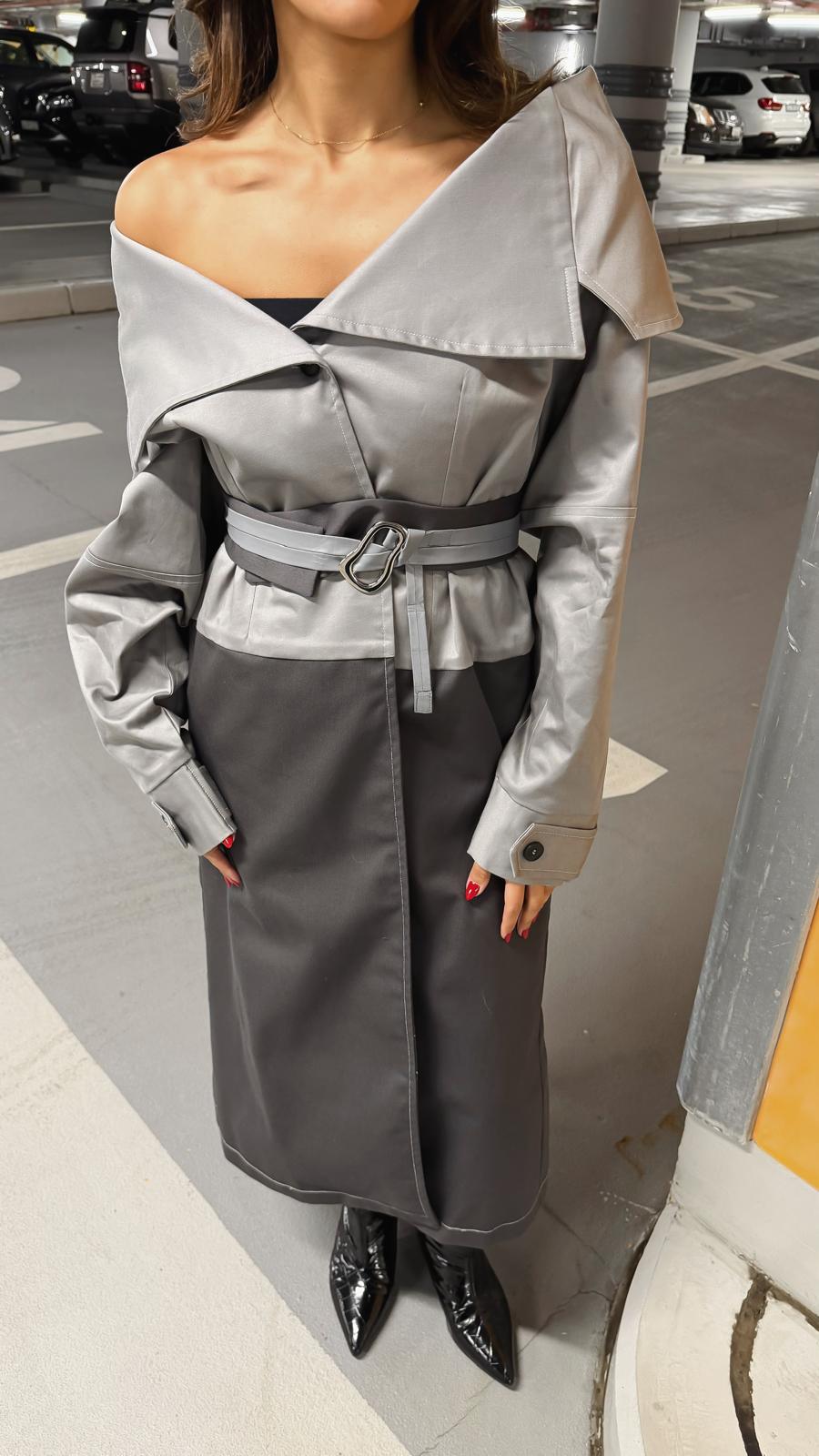 Stylish Two Tone Trench