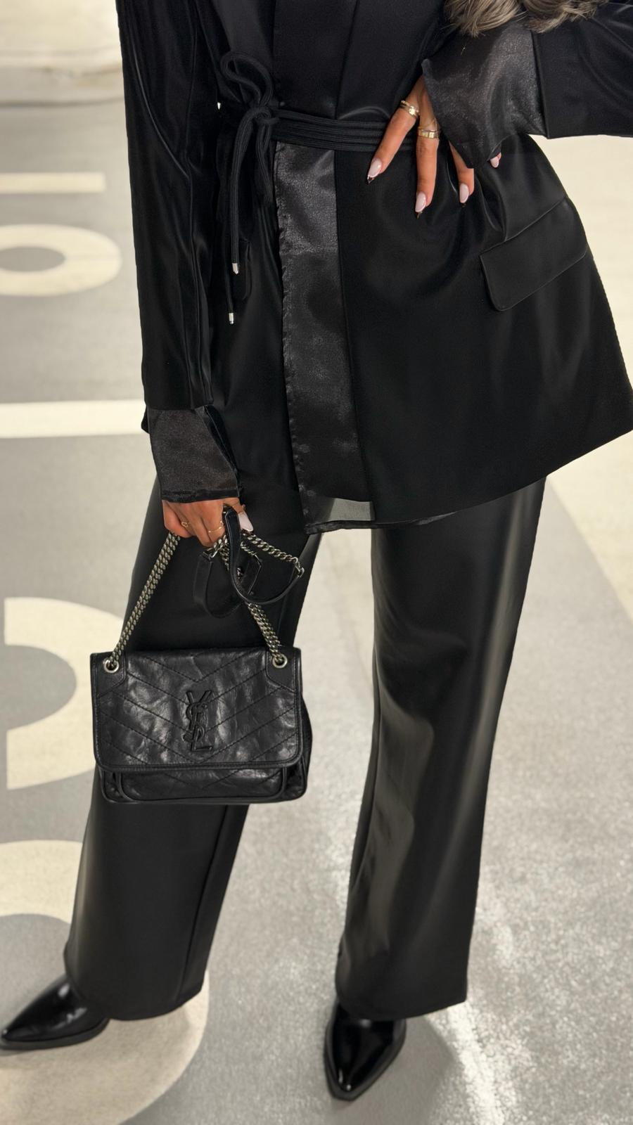 Rope belt wrap blazer