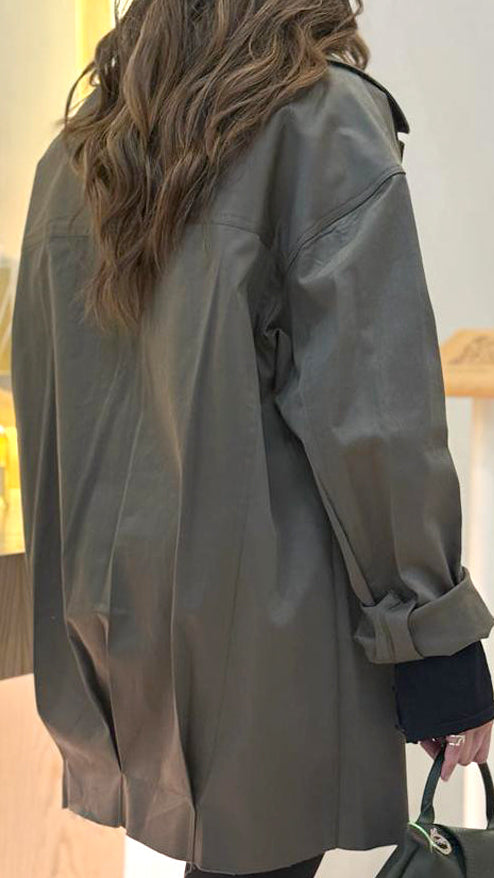 Olive Structured Oversized Jacket