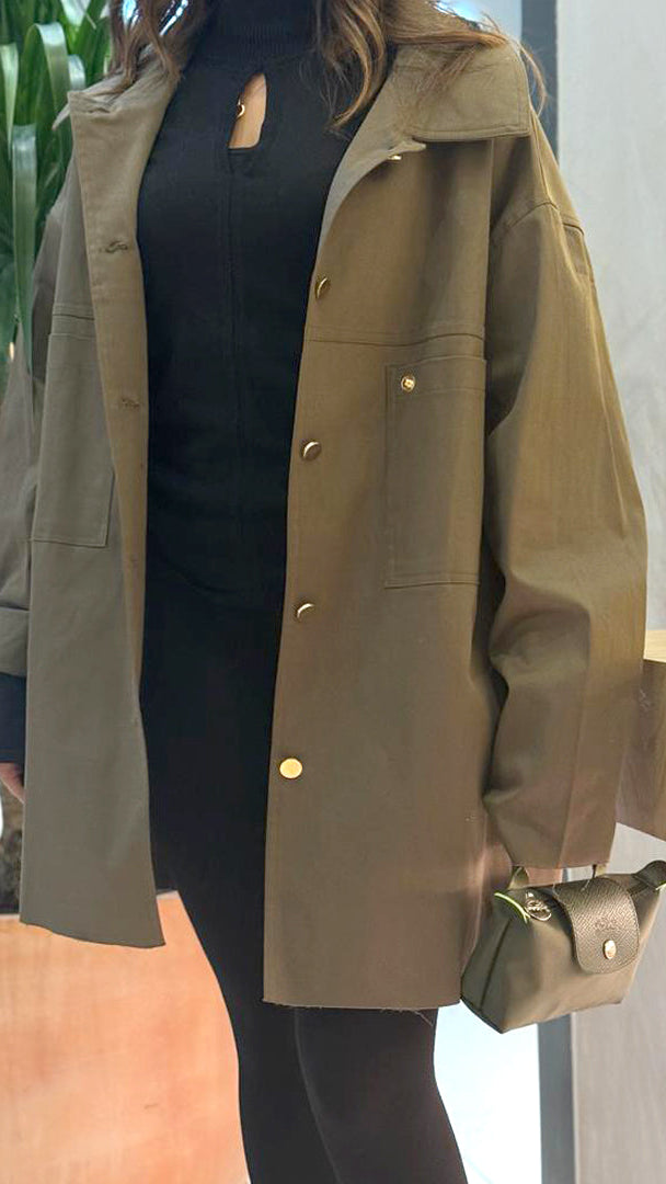 Olive Structured Oversized Jacket