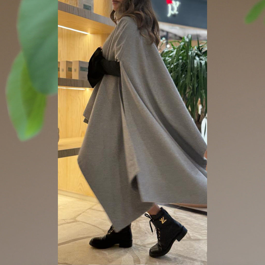 Turtle Neck Poncho Jacket