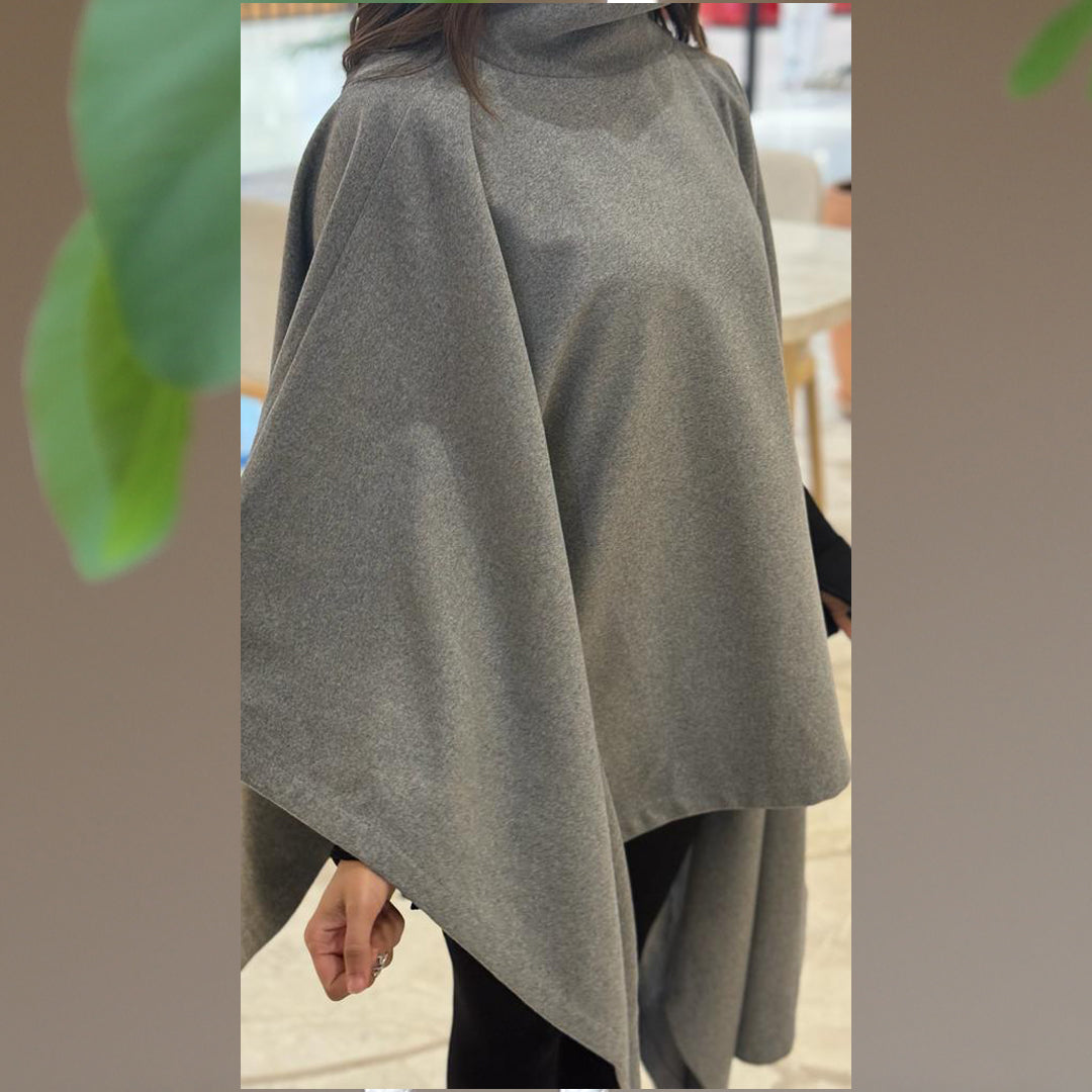 Turtle Neck Poncho Jacket