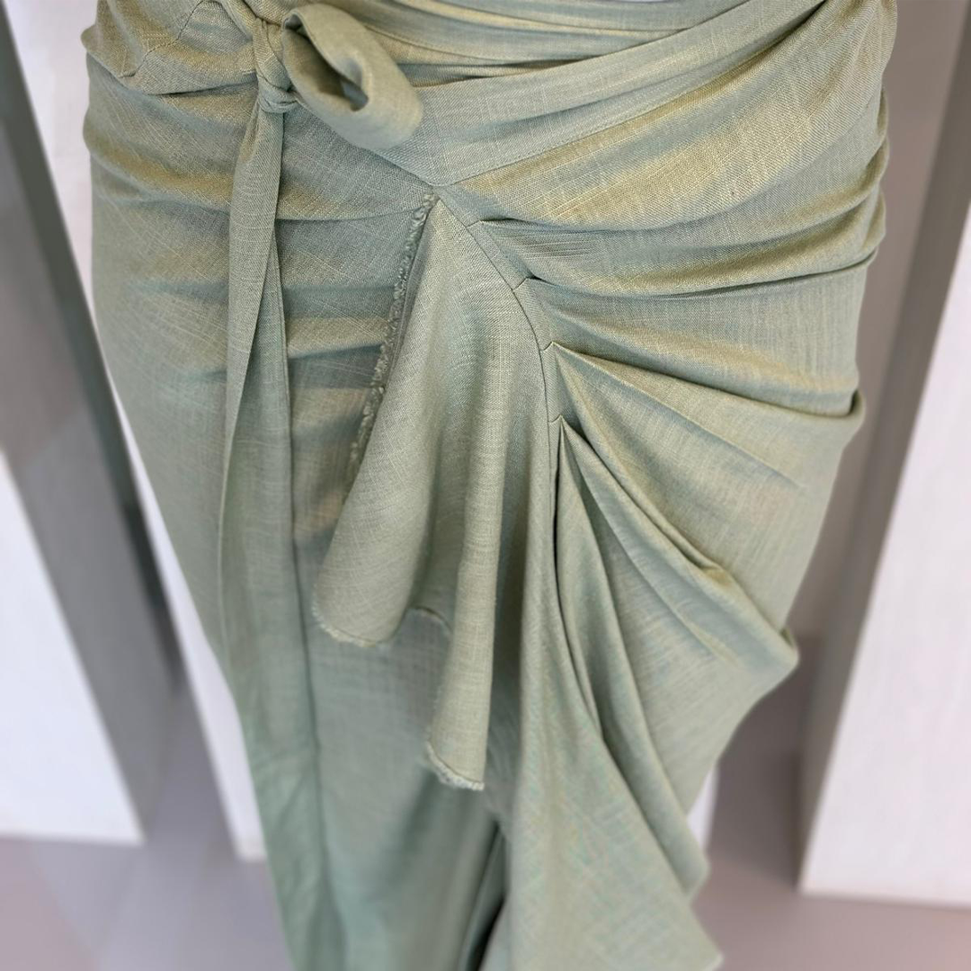 Raffles Sarong Wrap Around Skirt Linen