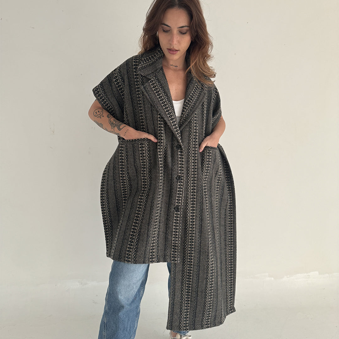 Asymmetric poncho Jacket