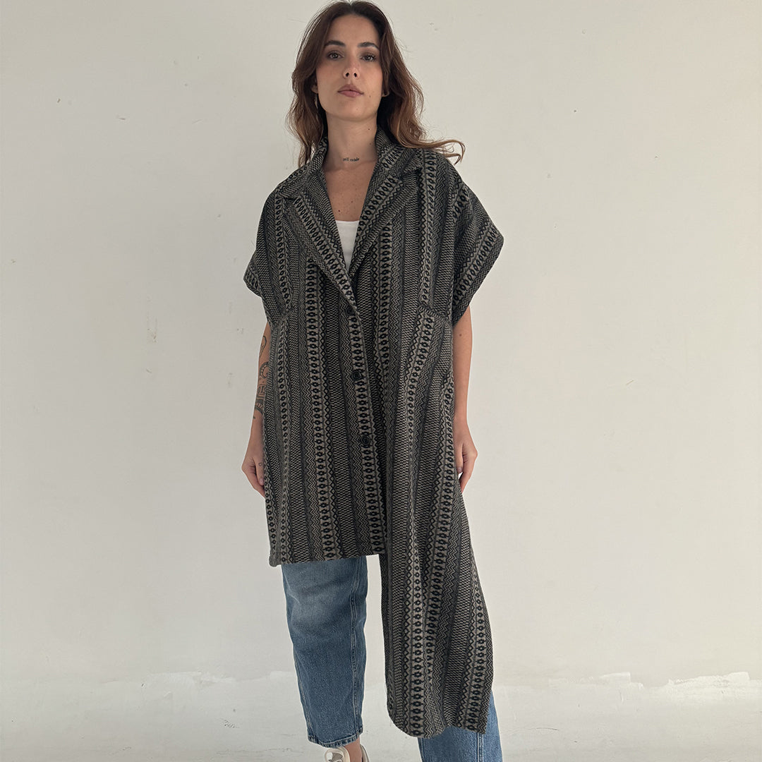 Asymmetric poncho Jacket