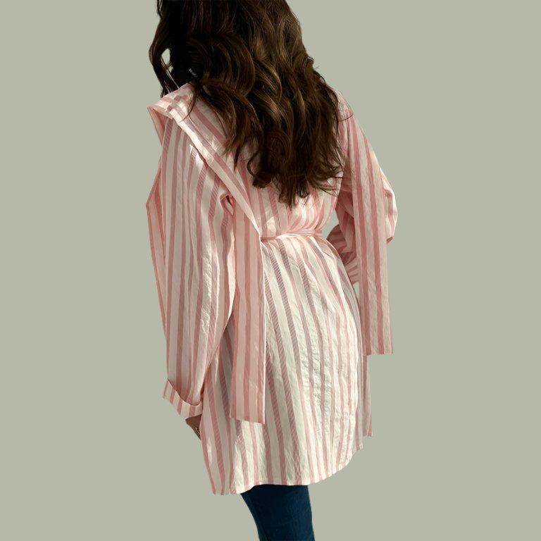 Stylish Belted Shirt Stripe