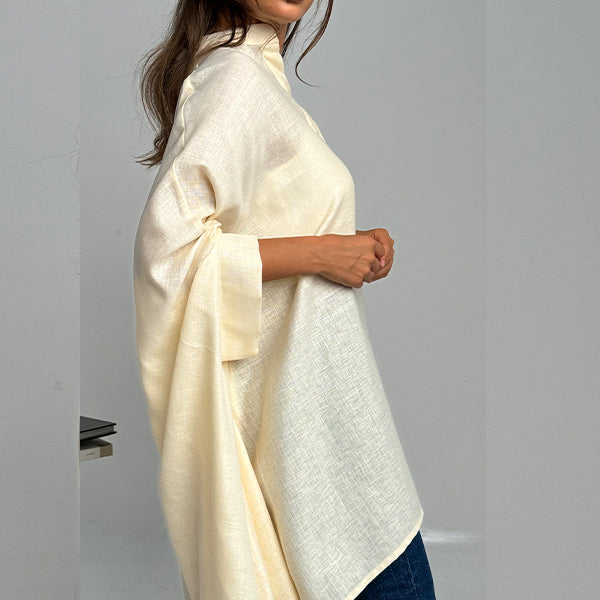 Cape Sleeve Linen Shirt