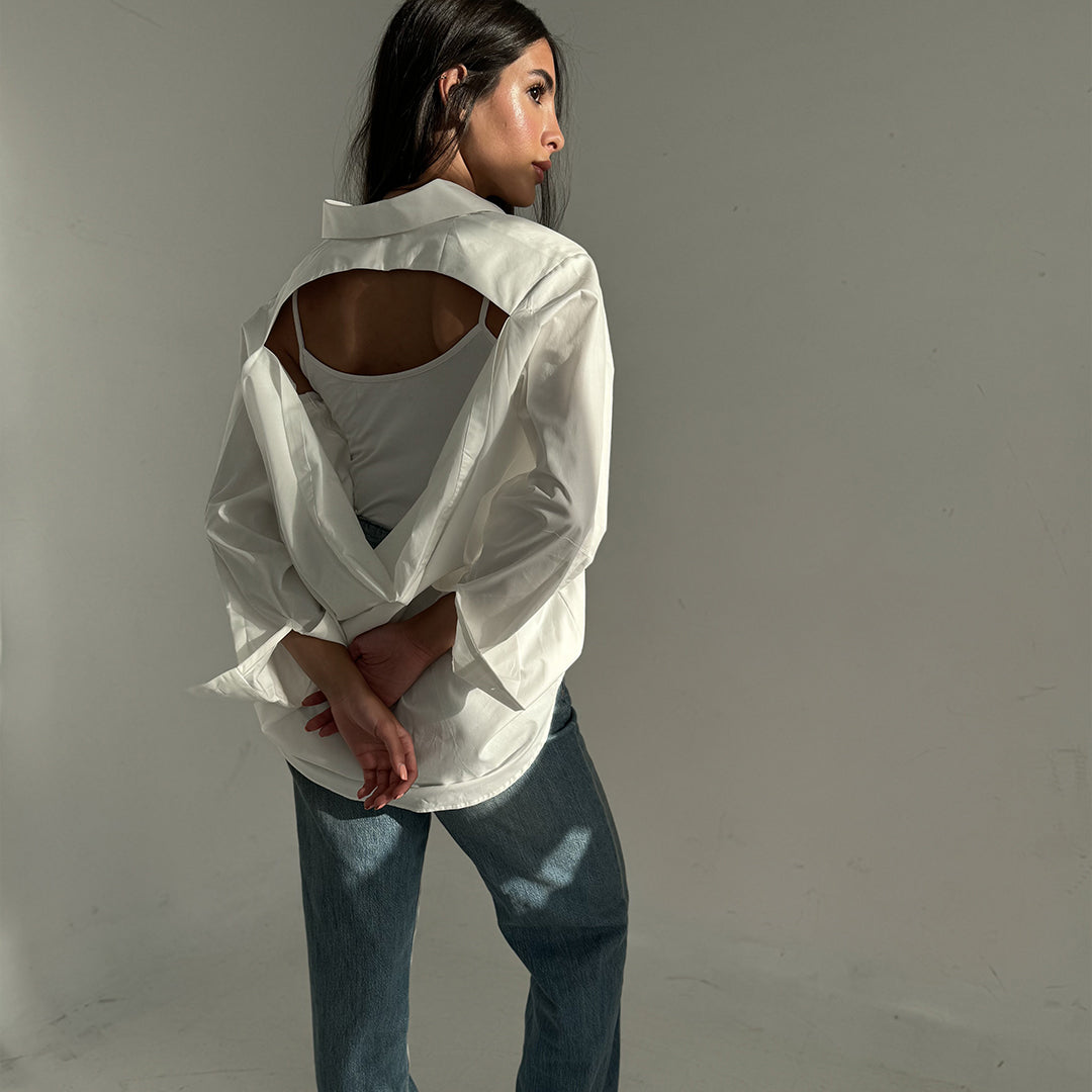 Backless Long sleeve Shirt