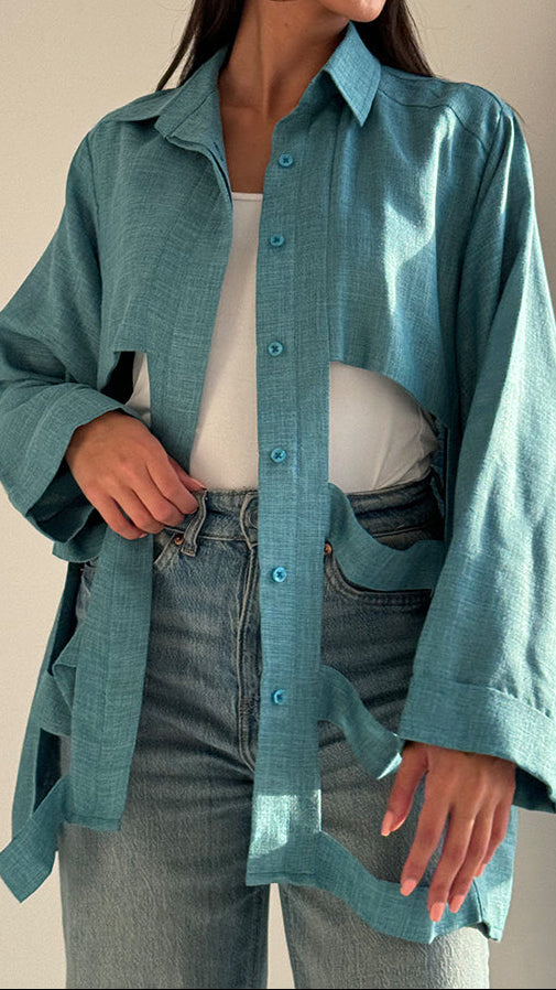 The Azure Cut-Out Shirt