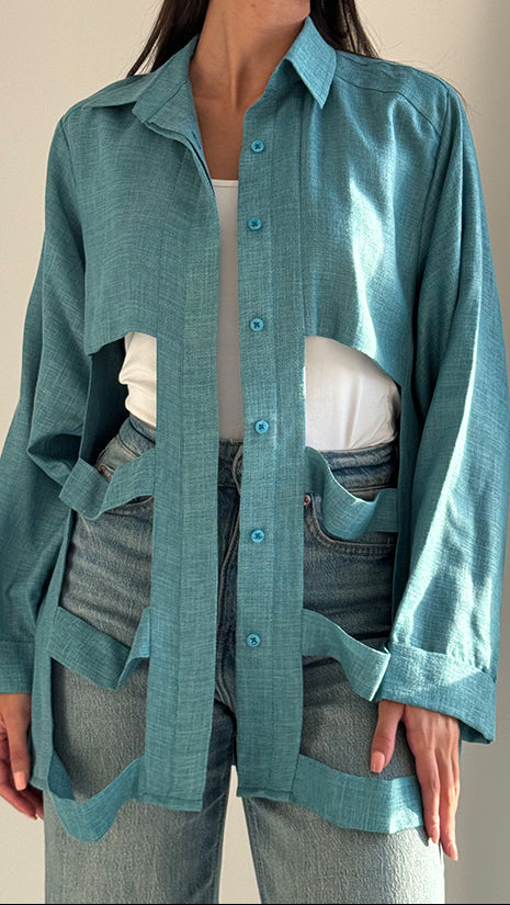 The Azure Cut-Out Shirt