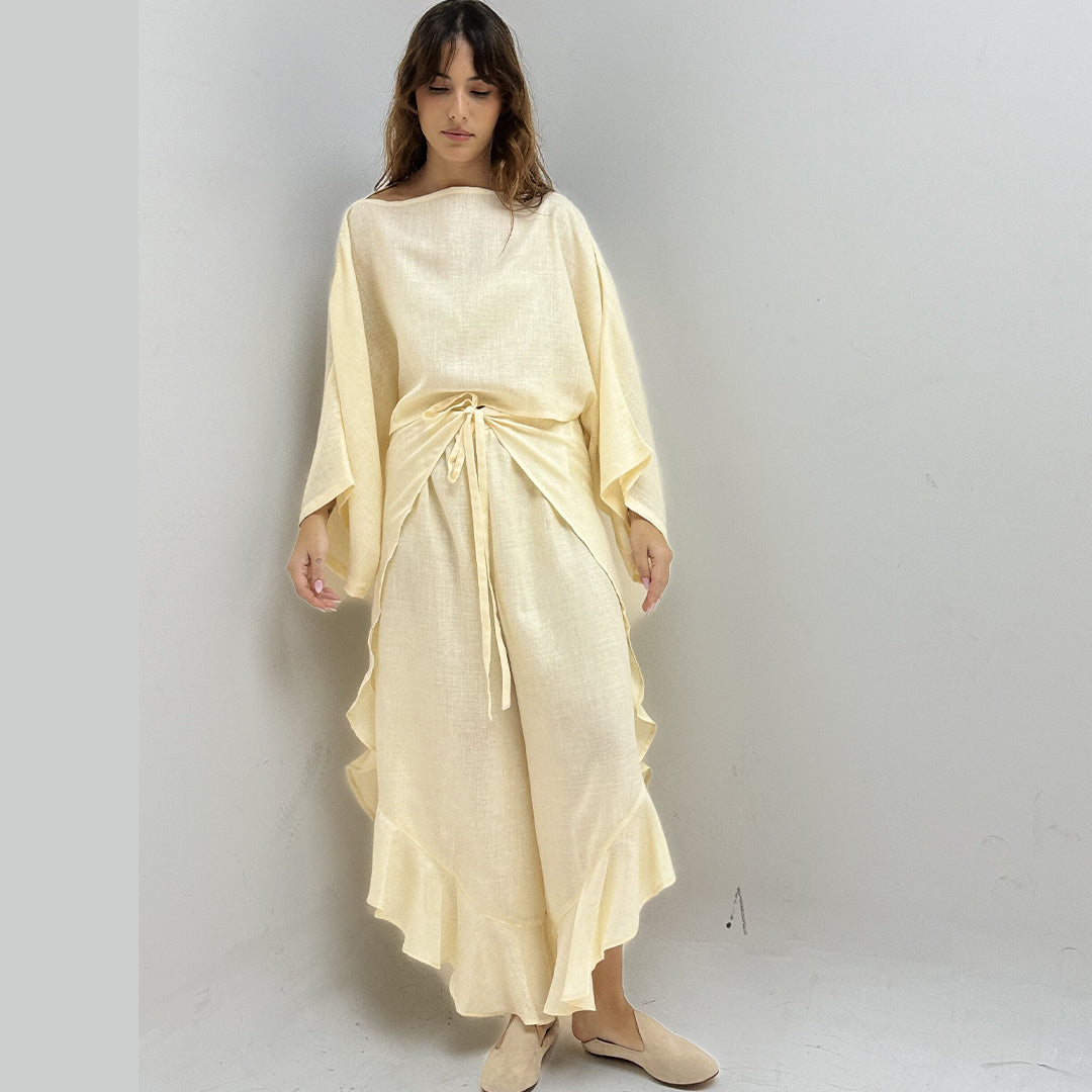 Ruffle Linen Coordinate Set