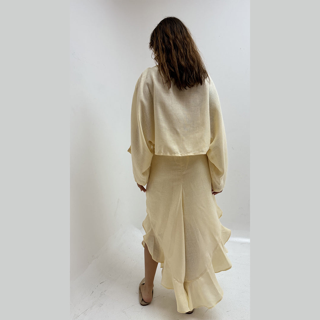 Ruffle Linen Coordinate Set