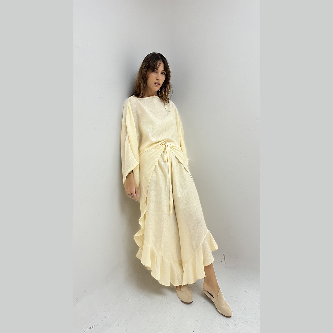 Ruffle Linen Coordinate Set