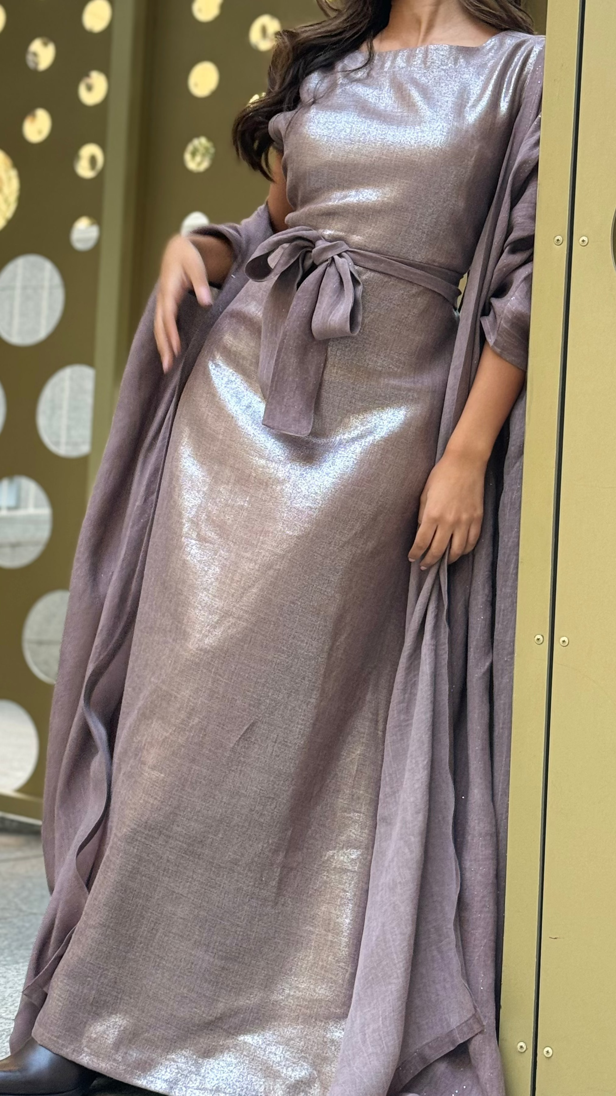 Mauve Drape Kaftan Set