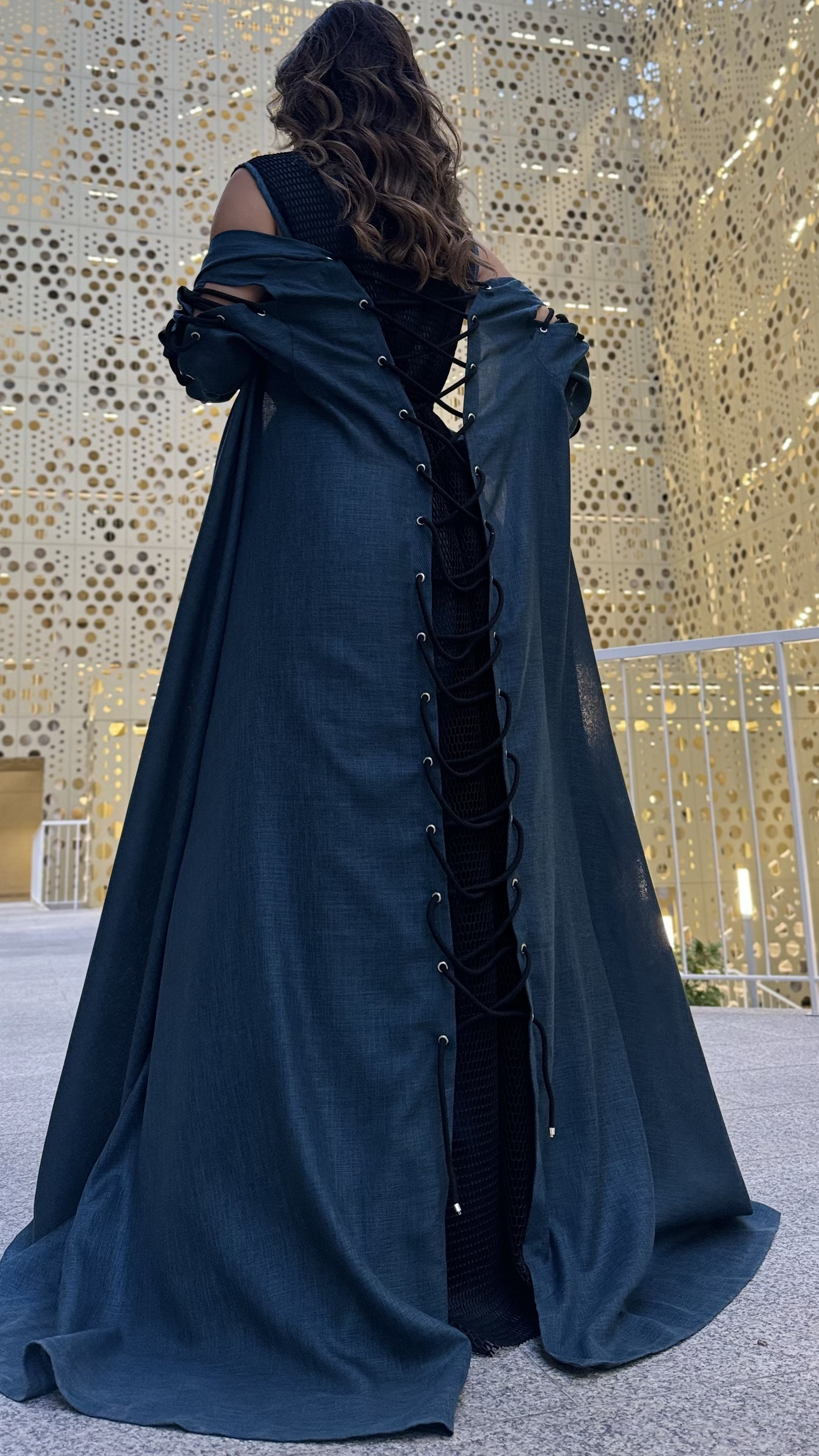 Indigo Drape Kaftan Set