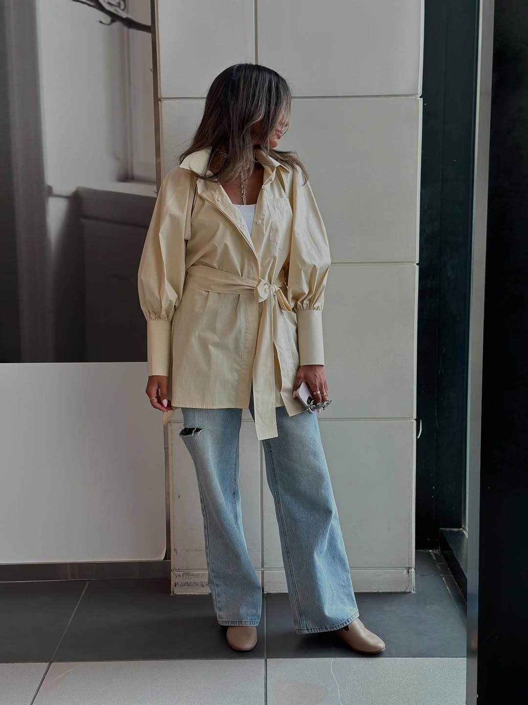 Sculpted Grace Belted Blouse