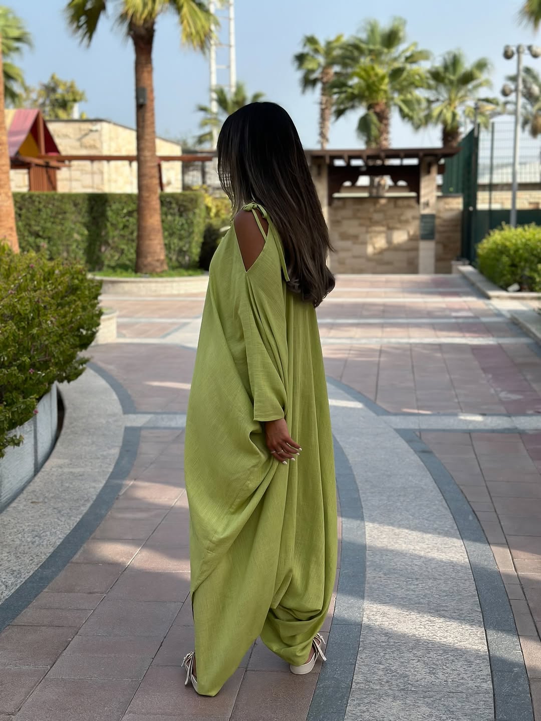 Lime Drift Cold Shoulder Jumpsuit