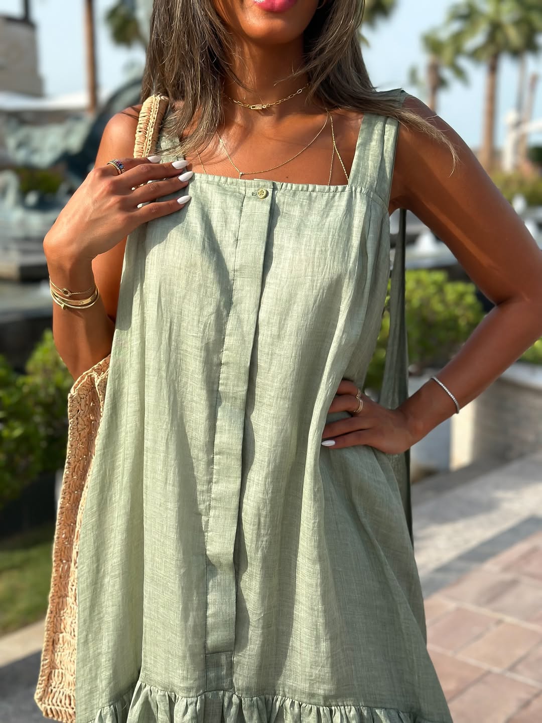 Strappy Ruffle Maxi Dress