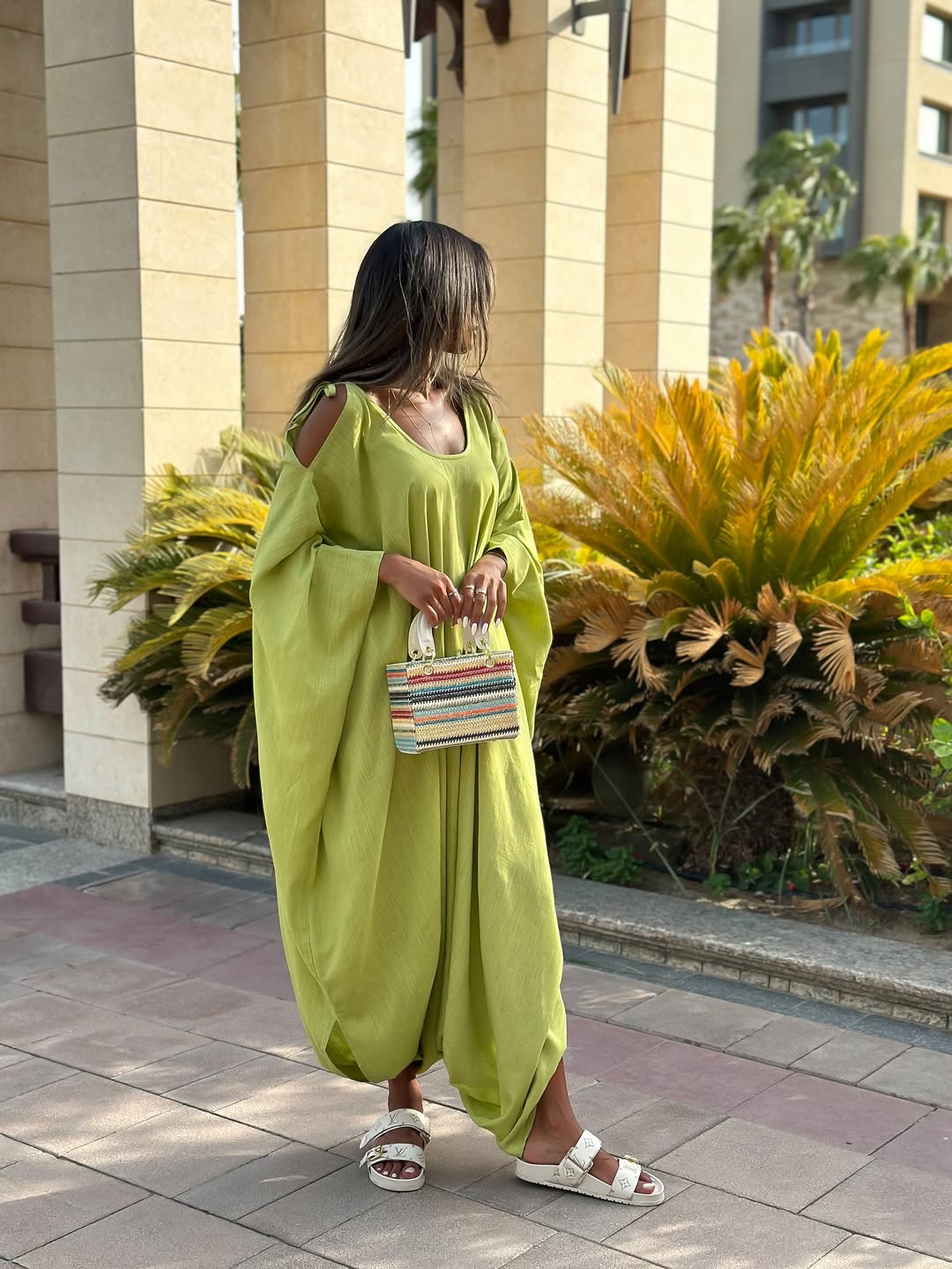 Lime Drift Cold Shoulder Jumpsuit